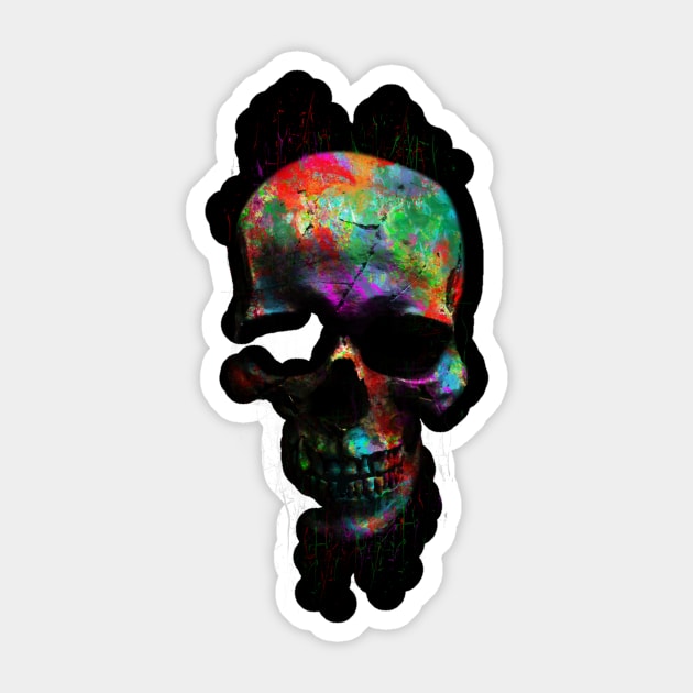 Radiant Skull Sticker by opawapo